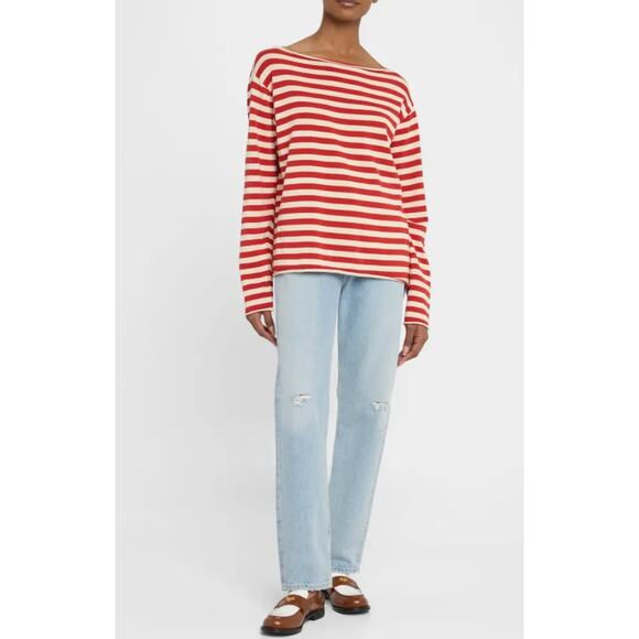 New The Great. The Sailor Sweater Size 0 Punch Stripe $225 - Picture 2 of 7